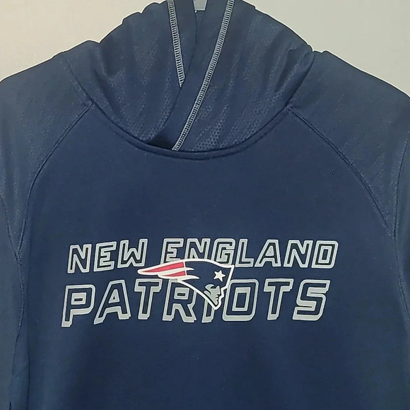 Men's size medium New England Patriots hoodie TX3 Warm Navy Blue NFL LOT C8 - Picture 2 of 6